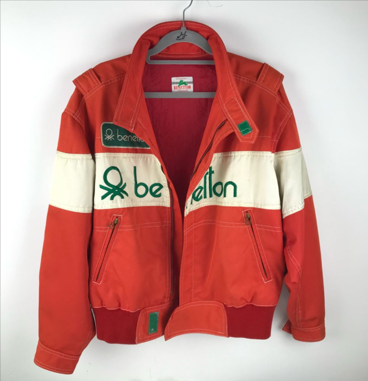 90s 베네통 레이싱 자켓 ma-1 항공점퍼 바이커 f1 오렌지 빈티지--1