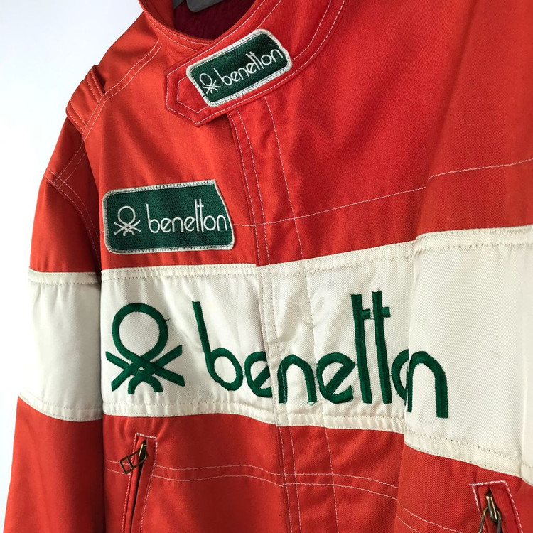 90s 베네통 레이싱 자켓 ma-1 항공점퍼 바이커 f1 오렌지 빈티지--2
