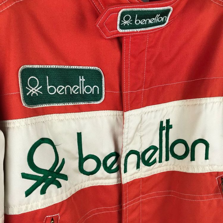 90s 베네통 레이싱 자켓 ma-1 항공점퍼 바이커 f1 오렌지 빈티지--3
