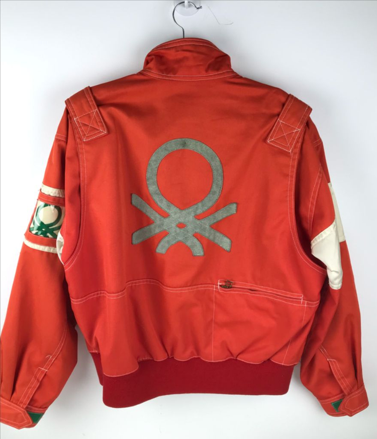 90s 베네통 레이싱 자켓 ma-1 항공점퍼 바이커 f1 오렌지 빈티지--4