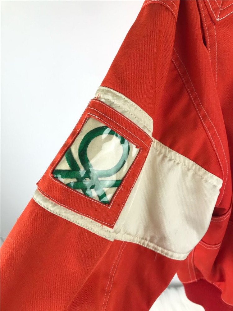 90s 베네통 레이싱 자켓 ma-1 항공점퍼 바이커 f1 오렌지 빈티지--5