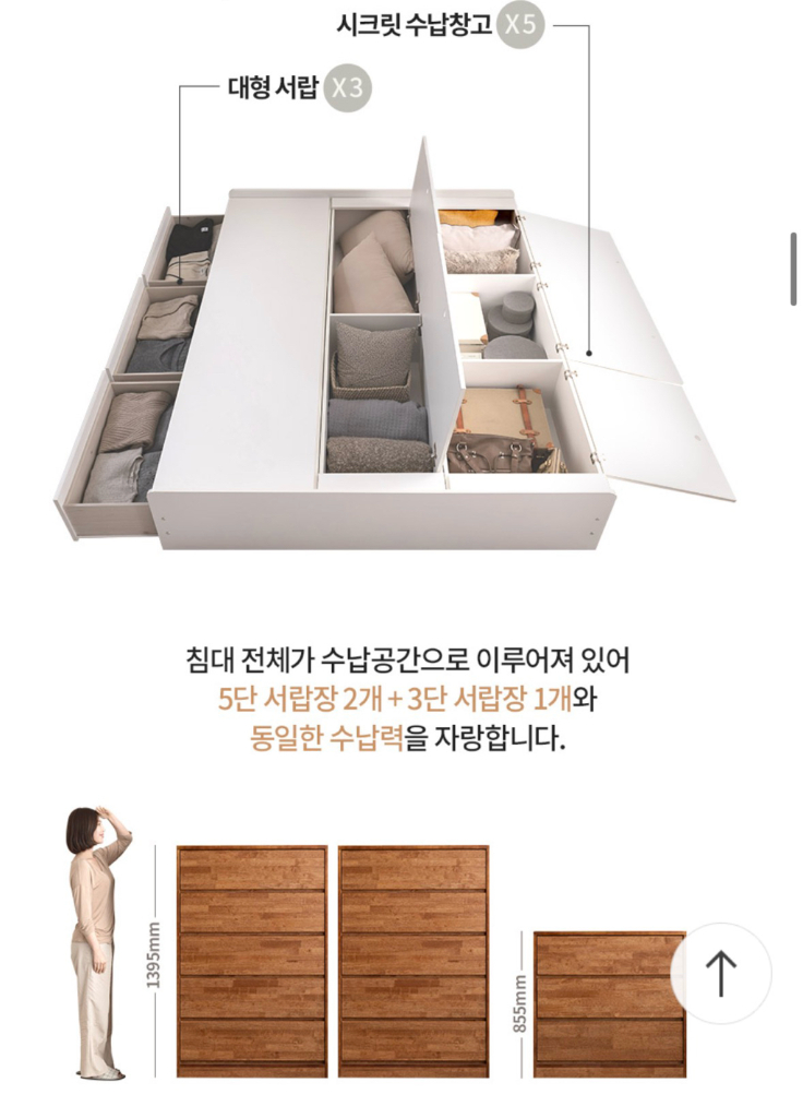 침대+프레임 Q 사이즈 (퀸 사이즈)--3