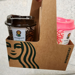스타벅스 베이비 마일로 콜라보 한정판 리유저블 컵 브라운 & 핑크