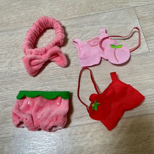 버터 인형옷 15cm 딸기옷 + 다이소 인형옷 일괄