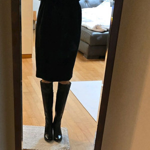 돌체앤가바나 블랙 레더 롱부츠