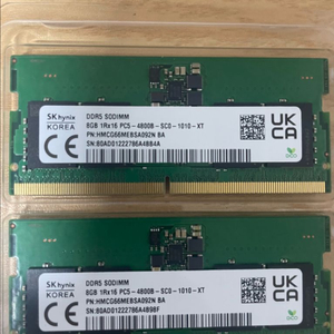 DDR5 8GB 4800 메모리 2개 세트 이미지