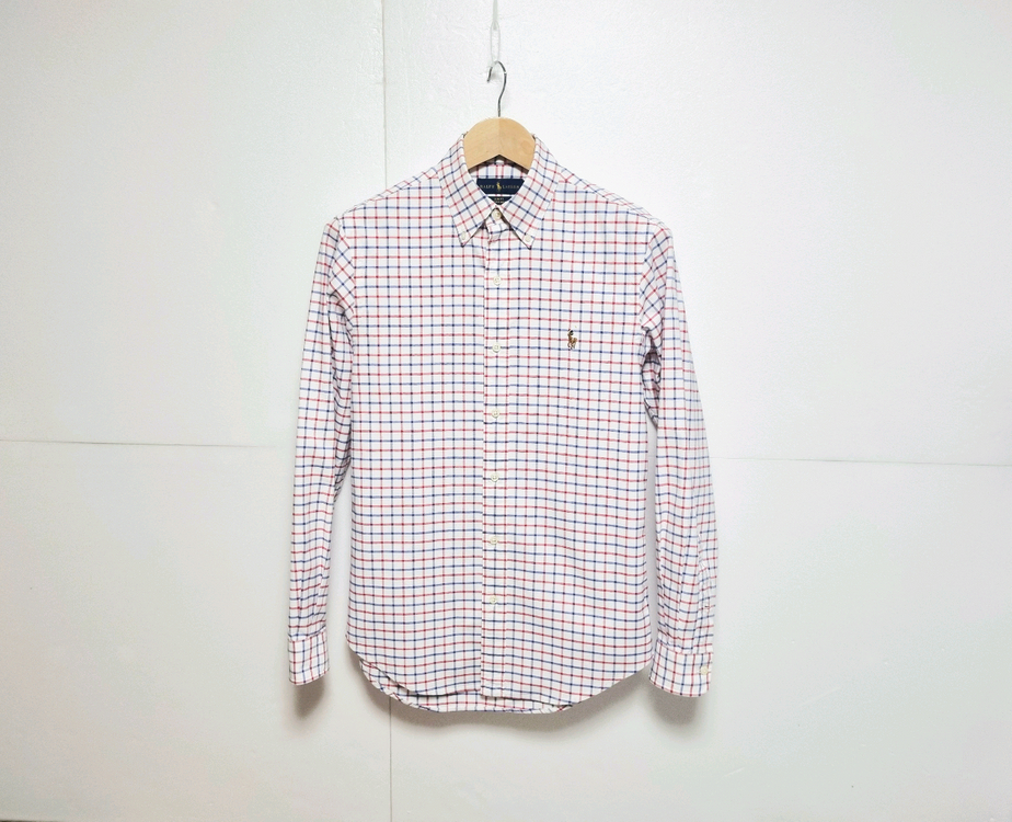 남성 POLO 폴로 랄프로렌 옥스포드 옥스퍼드 긴팔 체크 패턴 남방 셔츠--2