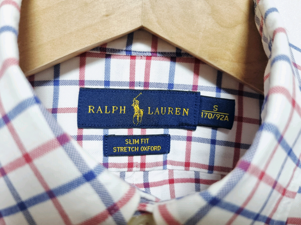 남성 POLO 폴로 랄프로렌 옥스포드 옥스퍼드 긴팔 체크 패턴 남방 셔츠--3