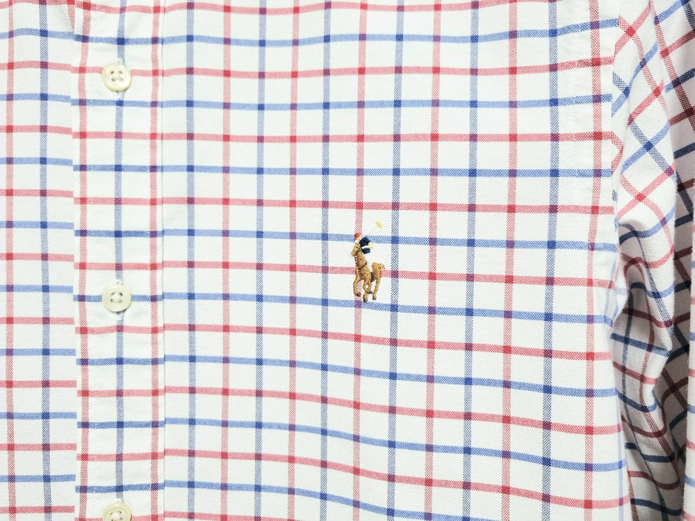 남성 POLO 폴로 랄프로렌 옥스포드 옥스퍼드 긴팔 체크 패턴 남방 셔츠--4