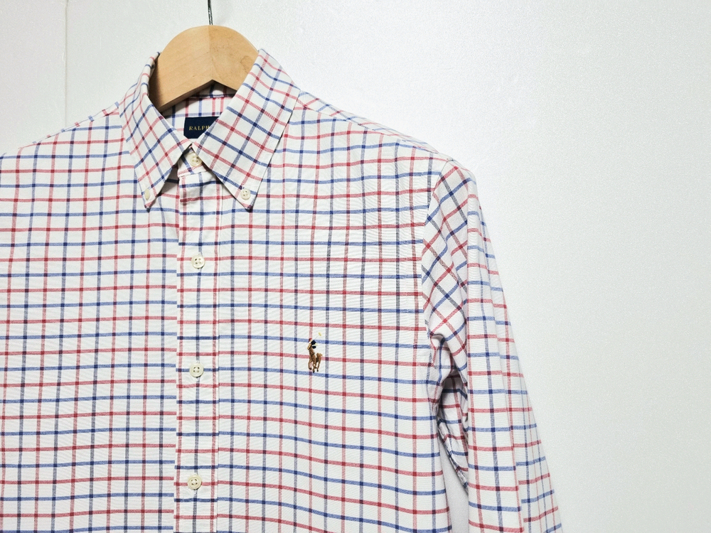 남성 POLO 폴로 랄프로렌 옥스포드 옥스퍼드 긴팔 체크 패턴 남방 셔츠--6