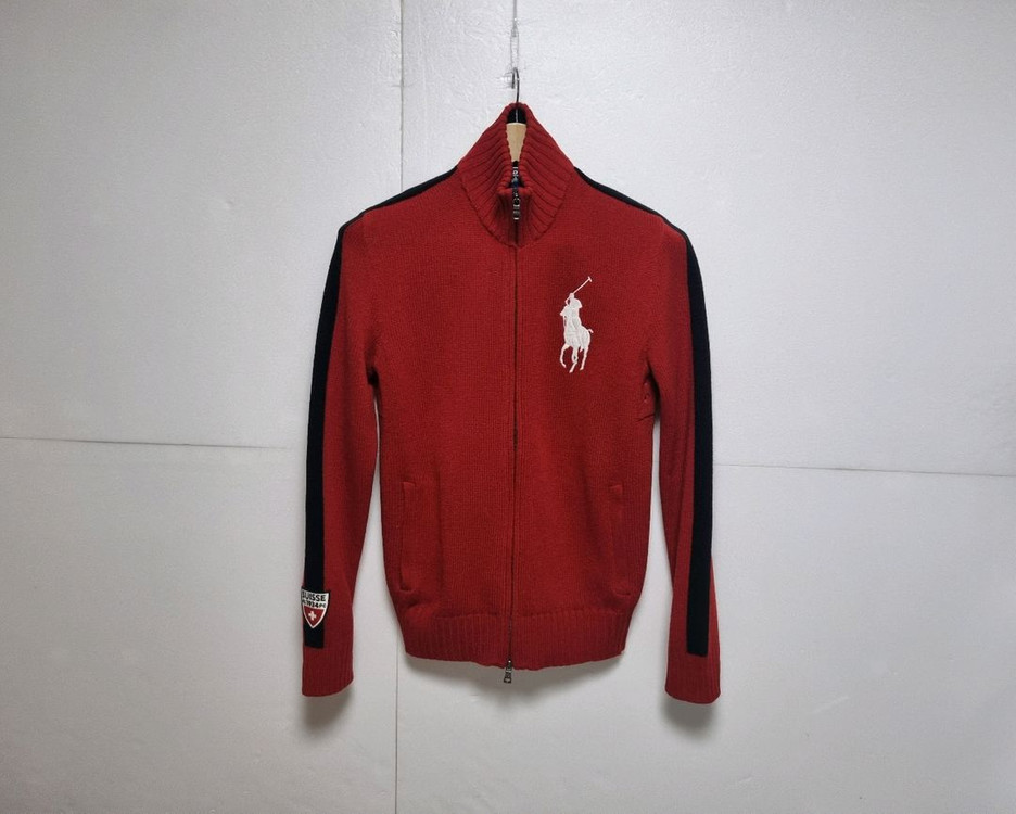 남성 POLO 폴로 랄프로렌 빅포니 스위스 램스 울 WOOL 니트 집업 이미지