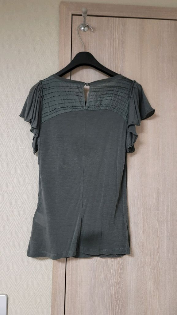 나인식스뉴욕 프릴 반팔 블라우스 (사이즈55)--1