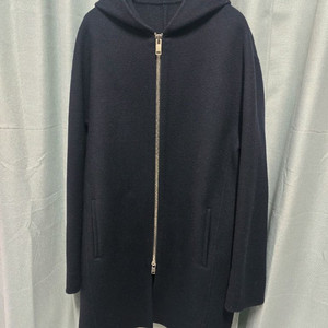 플랙 후드 네이비 캐시미어 반코트105