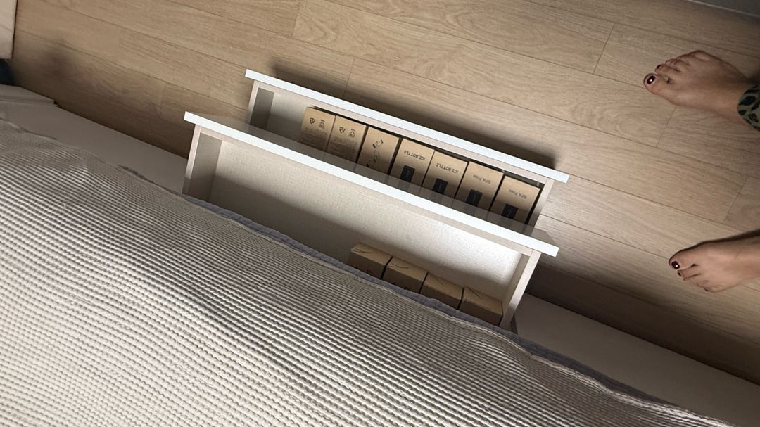 침대 퀸 Q 매트리스 프레임 알파침대 수납 LED 조명--4