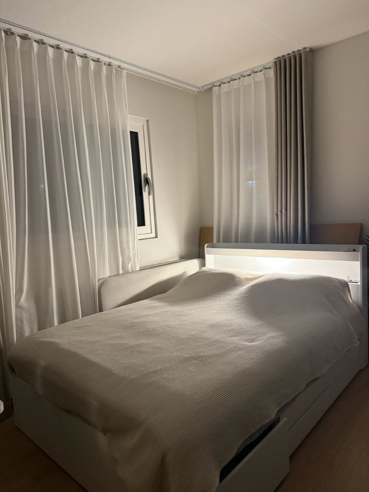 침대 퀸 Q 매트리스 프레임 알파침대 수납 LED 조명--6