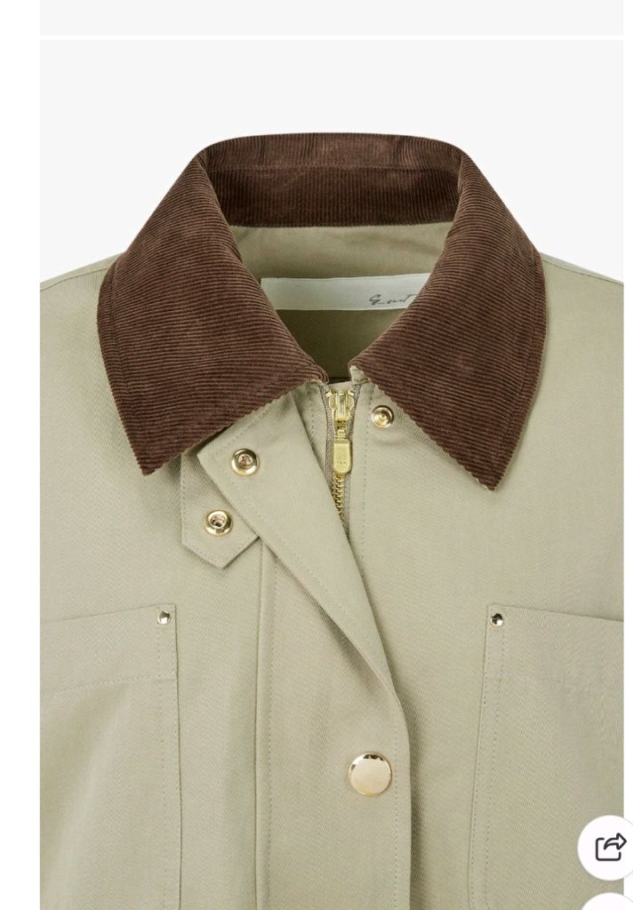 지컷 코듀로이 카라 워크 자켓 라이트 베이지카키 S s~m--3