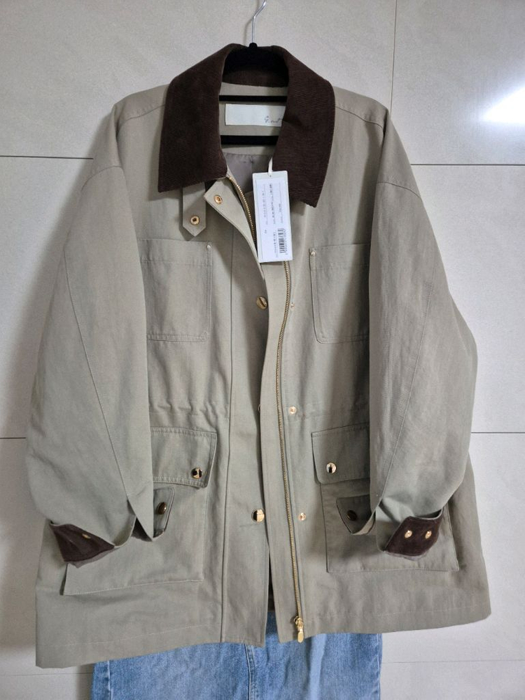지컷 코듀로이 카라 워크 자켓 라이트 베이지카키 S s~m--6