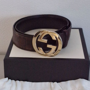 구찌 인터로킹 금장 벨트 정품