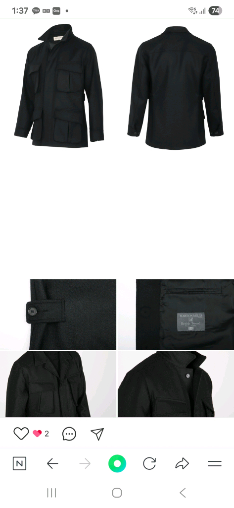 벨보로 울100 헤밀턴 블랙 필드 자켓 m 100-105--3