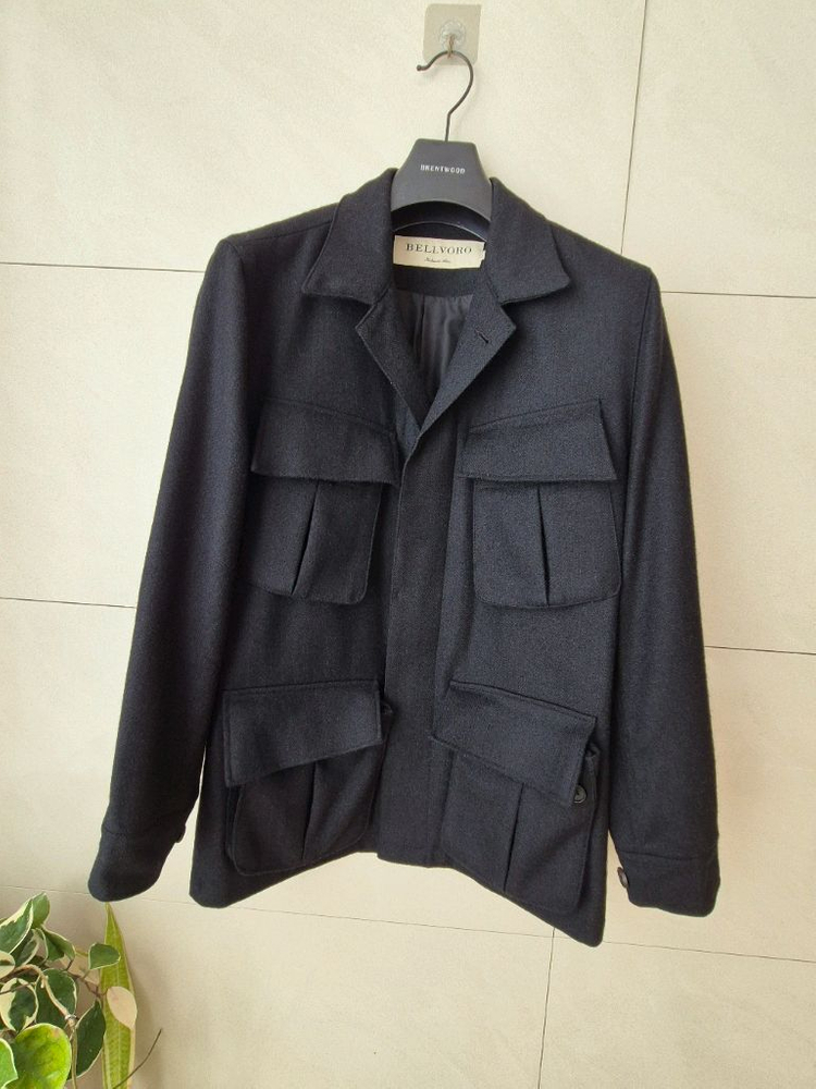 벨보로 울100 헤밀턴 블랙 필드 자켓 m 100-105--4