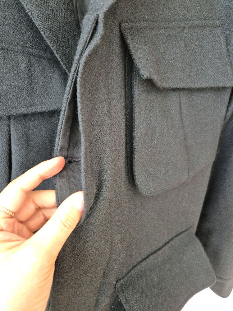 벨보로 울100 헤밀턴 블랙 필드 자켓 m 100-105--8