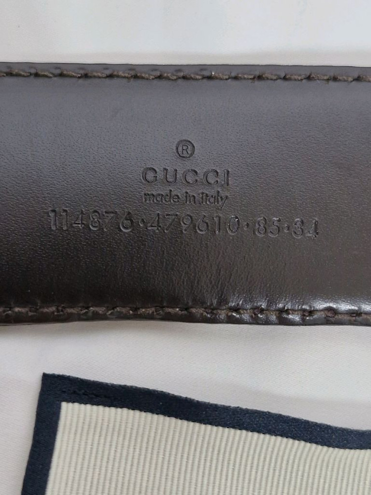 구찌 인터로킹 금장 벨트 정품입니다--3