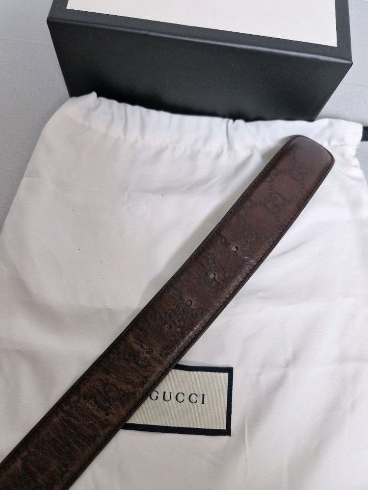 구찌 인터로킹 금장 벨트 정품입니다--4