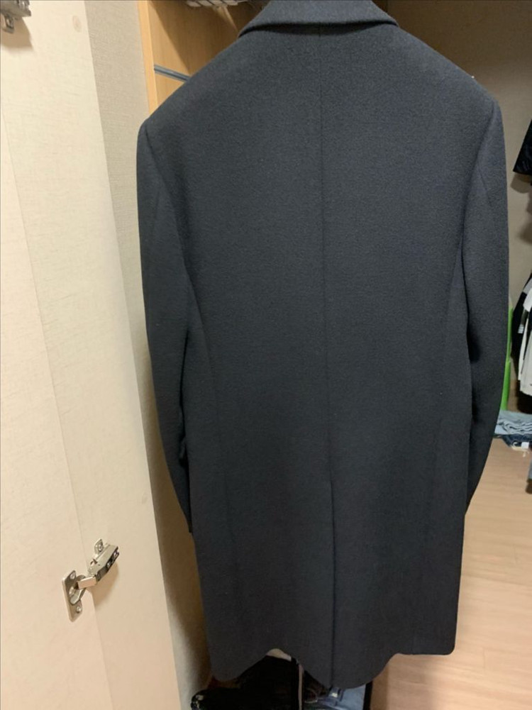 타임 기본 캐시미어 코트 블랙 - 45만원 (100사이즈)--1