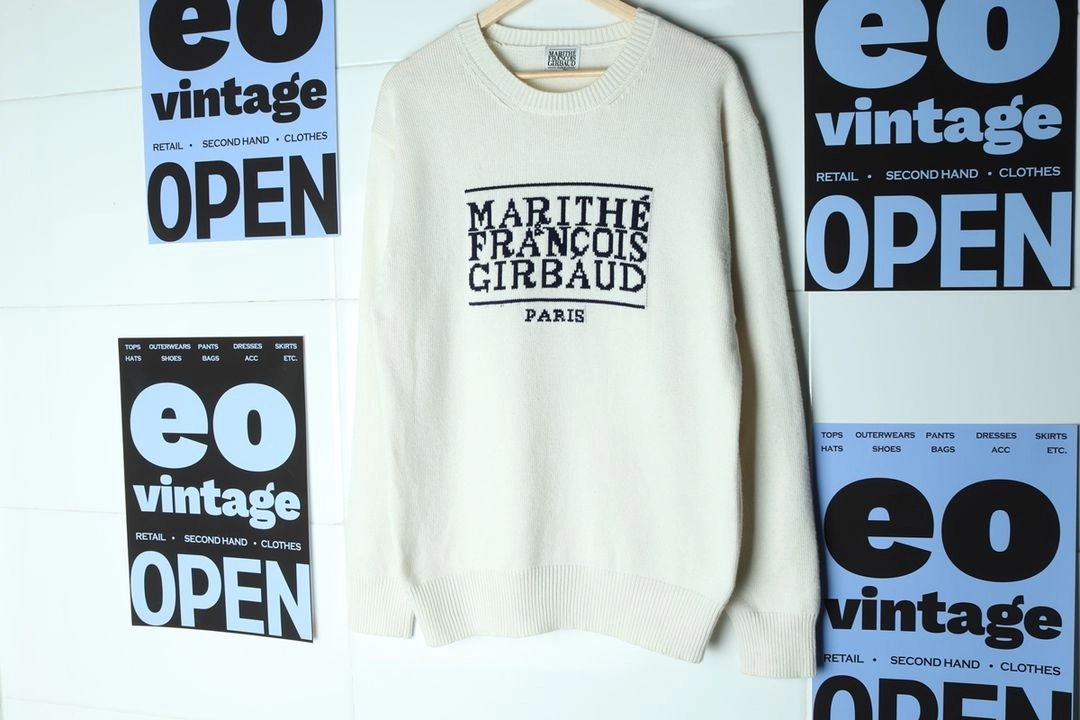 (L-XL) 마리떼프랑소와저버 니트 빅로고 올드스쿨 이미지