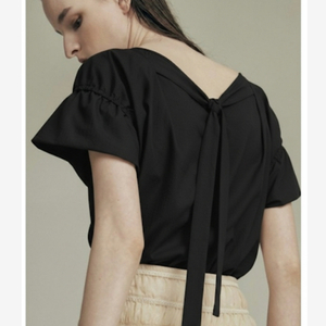 오브제 obzee 리본 디테일 셔링 블라우스 44 사이즈