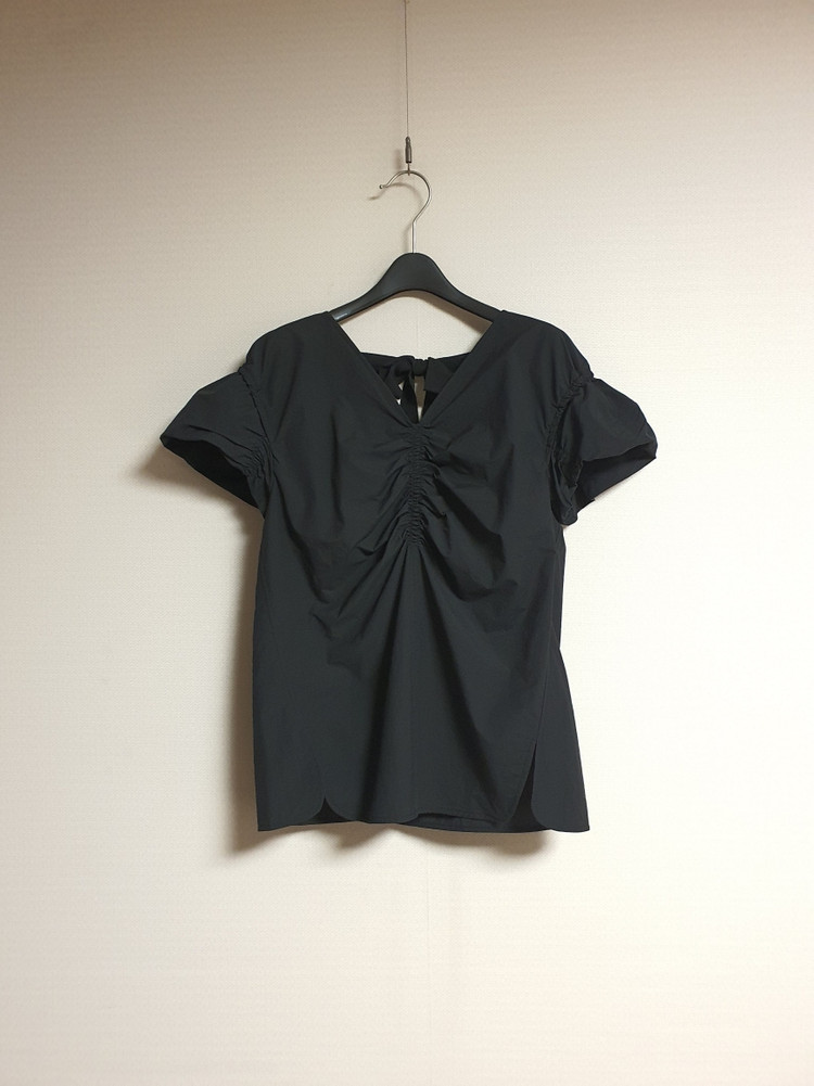 오브제 obzee 리본 디테일 셔링 블라우스 44 사이즈--2