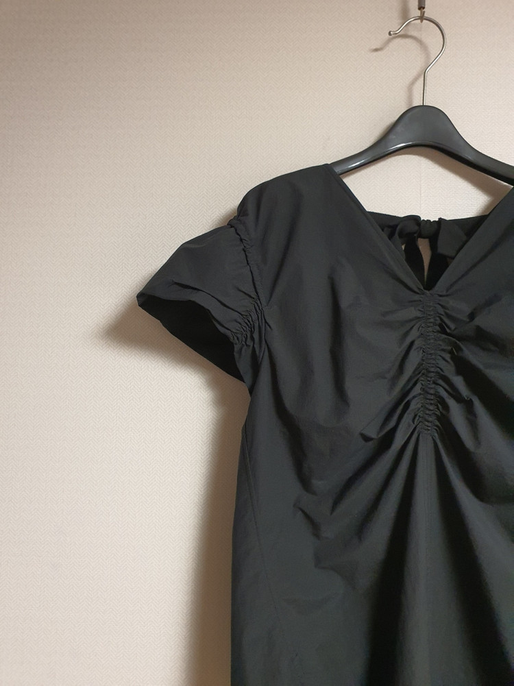 오브제 obzee 리본 디테일 셔링 블라우스 44 사이즈--5