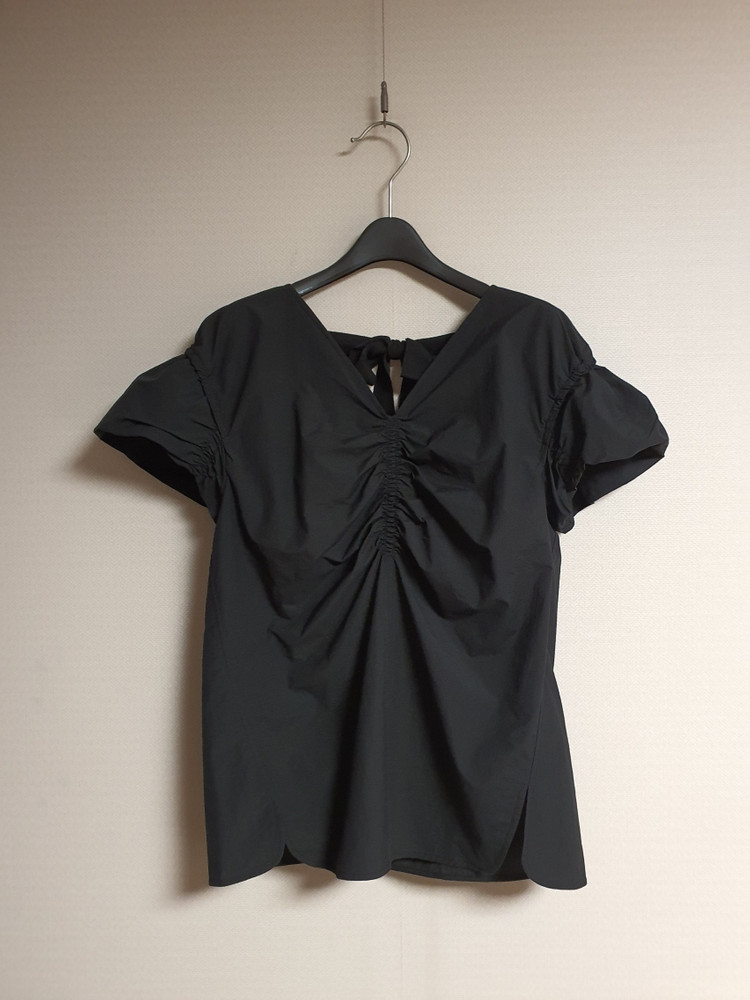 오브제 obzee 리본 디테일 셔링 블라우스 44 사이즈--3