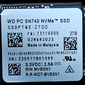 sn740 2tb 2230 nvme m.2 ssd