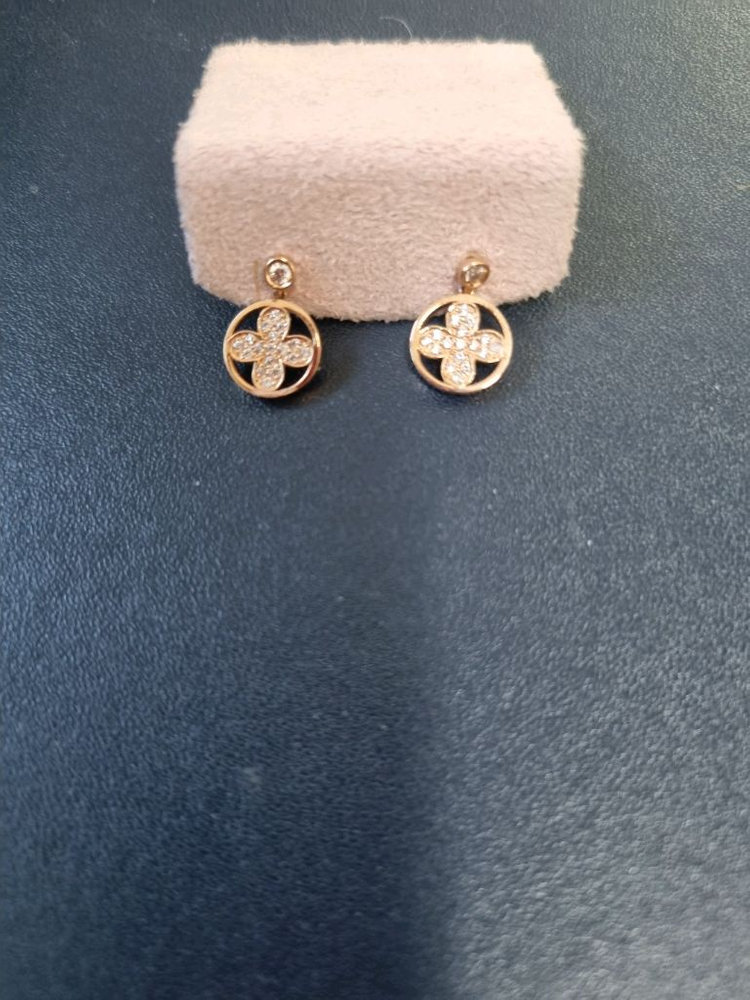 14k 클로버 일체형목걸이/귀걸이--1