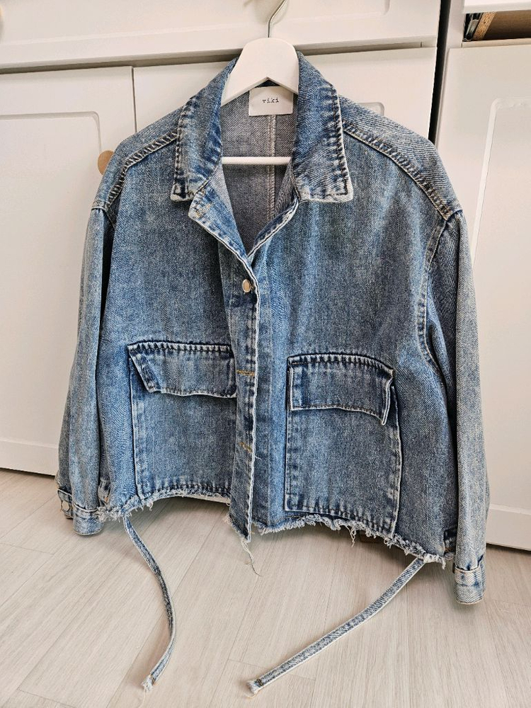 VIKI 구제 워싱 느낌 청자켓--8