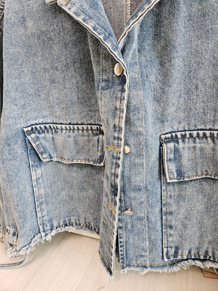 VIKI 구제 워싱 느낌 청자켓--6