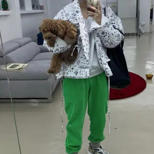 에이플리즈 페이즐무늬 솜자켓 프리사이즈 이미지