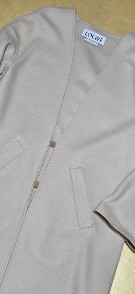 LOEWE 로에베 캐시미어 여성 롱 코트 자켓--2