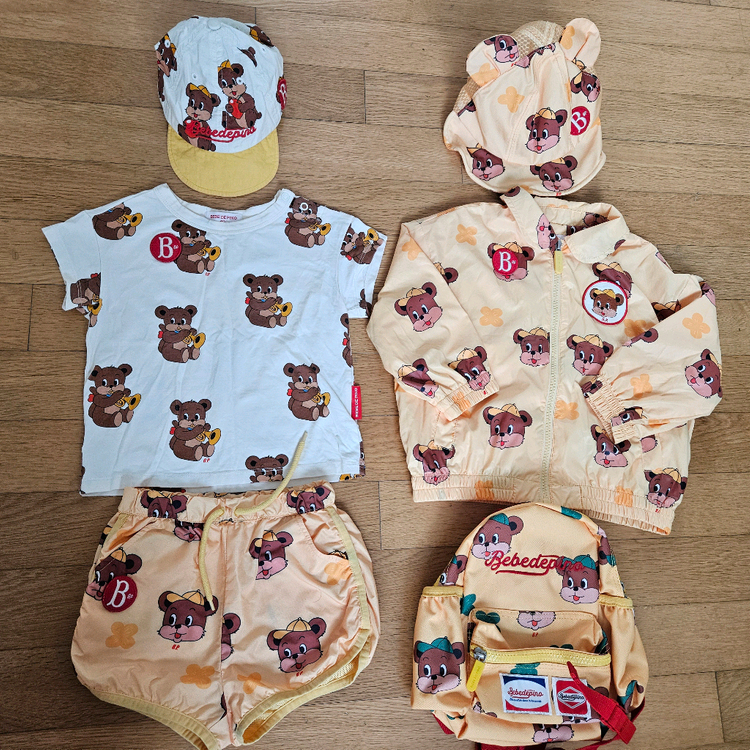 베베드피노 90 100 바람막이 가방 모자 풀세트--0