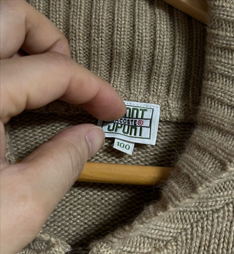 공용 라코스테 모 니트 집업 가디건 스웨터 100--4