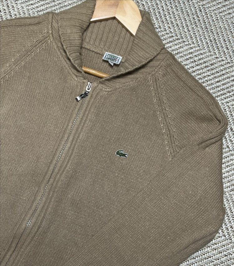 공용 라코스테 모 니트 집업 가디건 스웨터 100--6