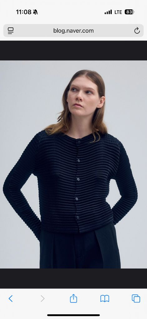 이세이미야케 스웨이드 라이크 가디건--0