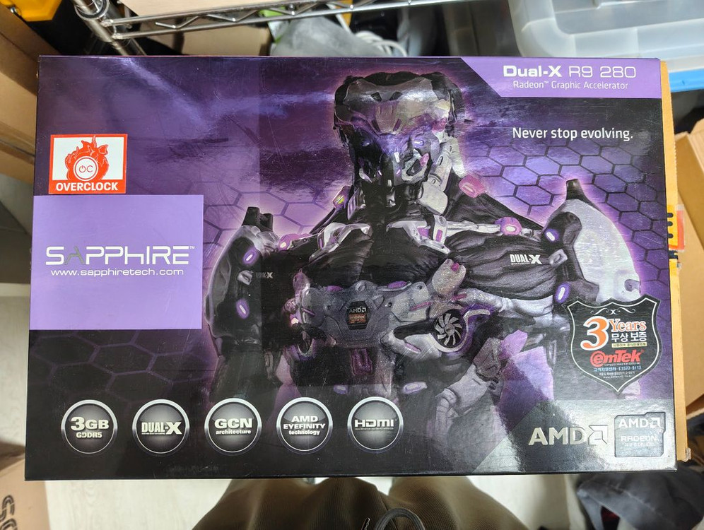 SAPPHIRE 라데온 R9 280 OC D5 3GB Dual-X 크로스파이어 구성(2개) 이미지