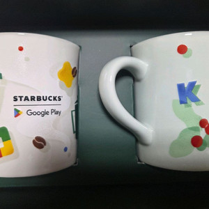 한정판 스타벅스 Google Play 머그컵 2개 세트