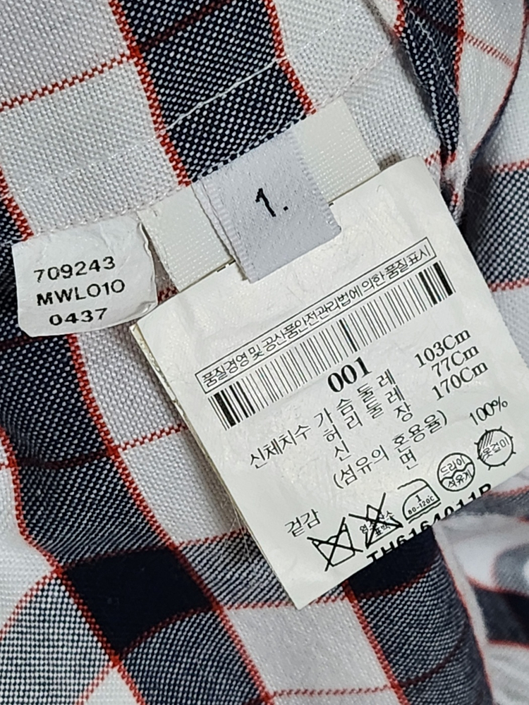 1 톰브라운 삼선 히든 체크 셔츠 MWL010 0437--4