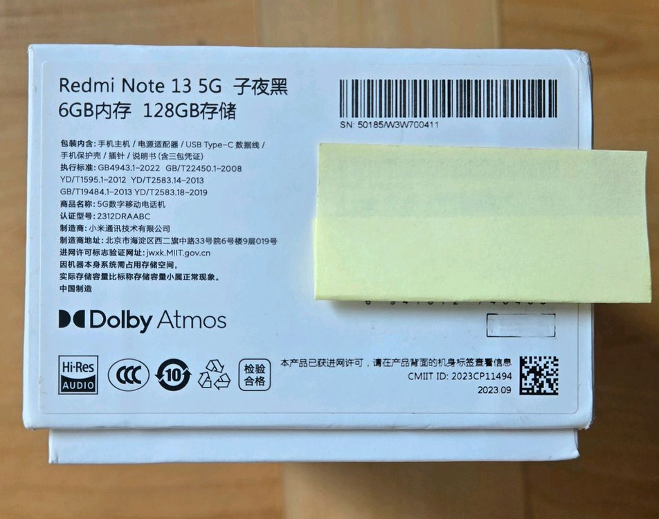 (개봉 새상품) Redmi 노트13 5G 야간흑색--1