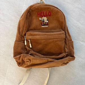 [새상품급] 젤리멜로 코듀로이 브라운 백팩, 브라운 가방, 초등 책가방, 초등 소풍가방