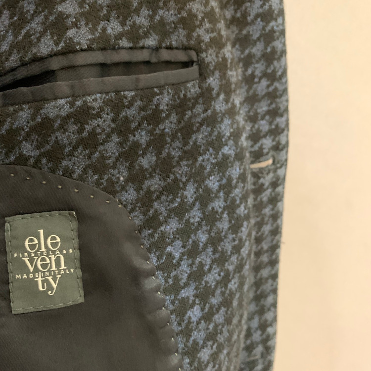 46 ELEVENTY 일레븐티 하운드 투스 체크 울 블레이저 자켓--4