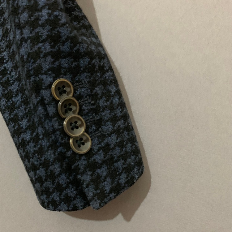 46 ELEVENTY 일레븐티 하운드 투스 체크 울 블레이저 자켓--3